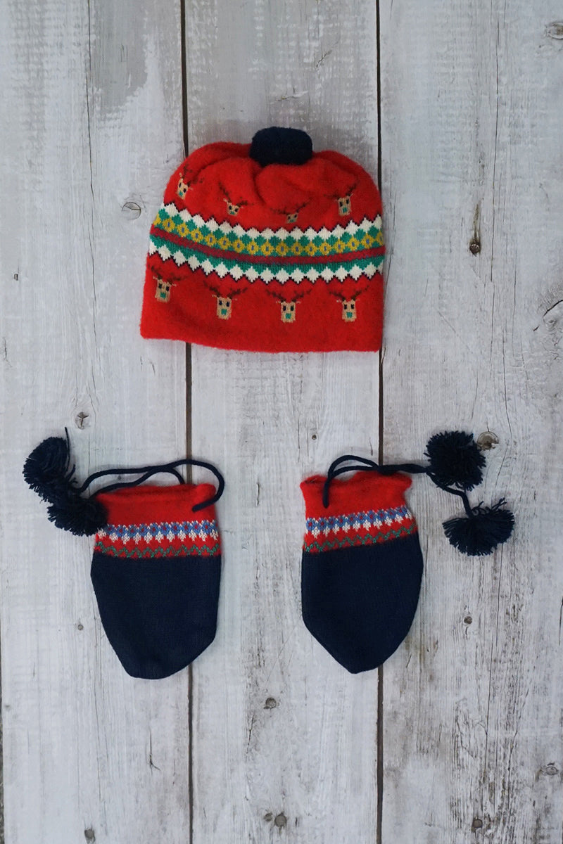 Sweater Knitted Set - Red