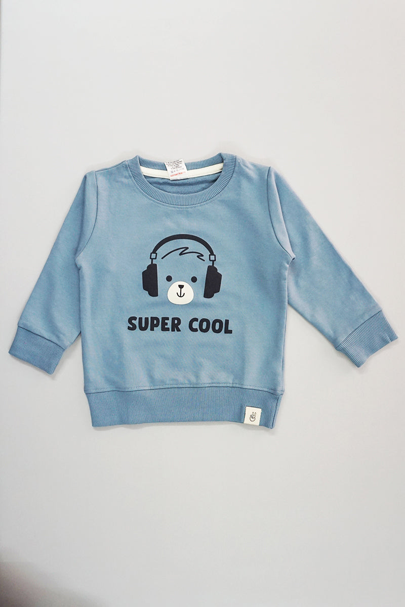 Full Sleeves Cotton Jogger Set - Super Cool (Blue)