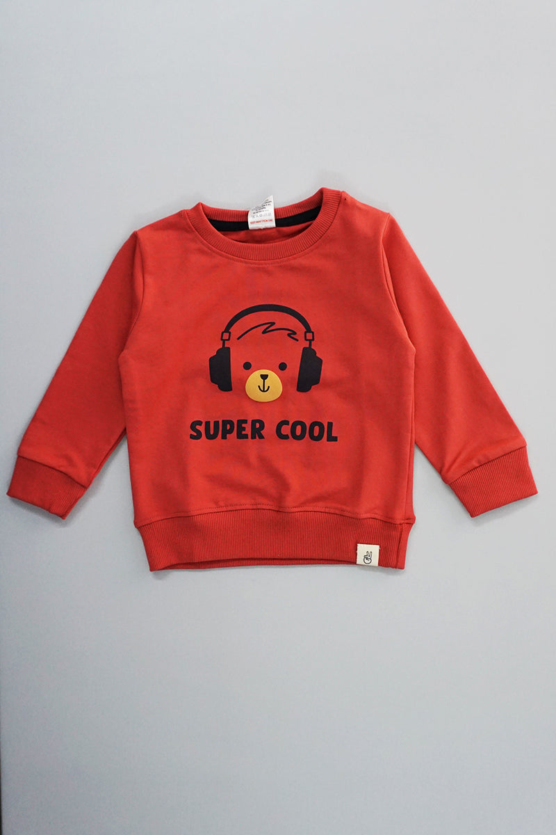 Full Sleeves Cotton Jogger Set - Super Cool (Rust)