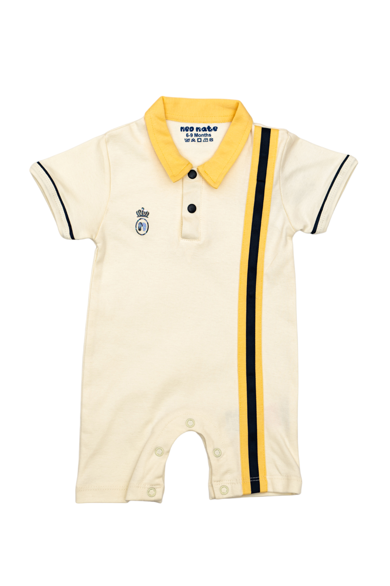 Boys Cotton Romper (Cream)