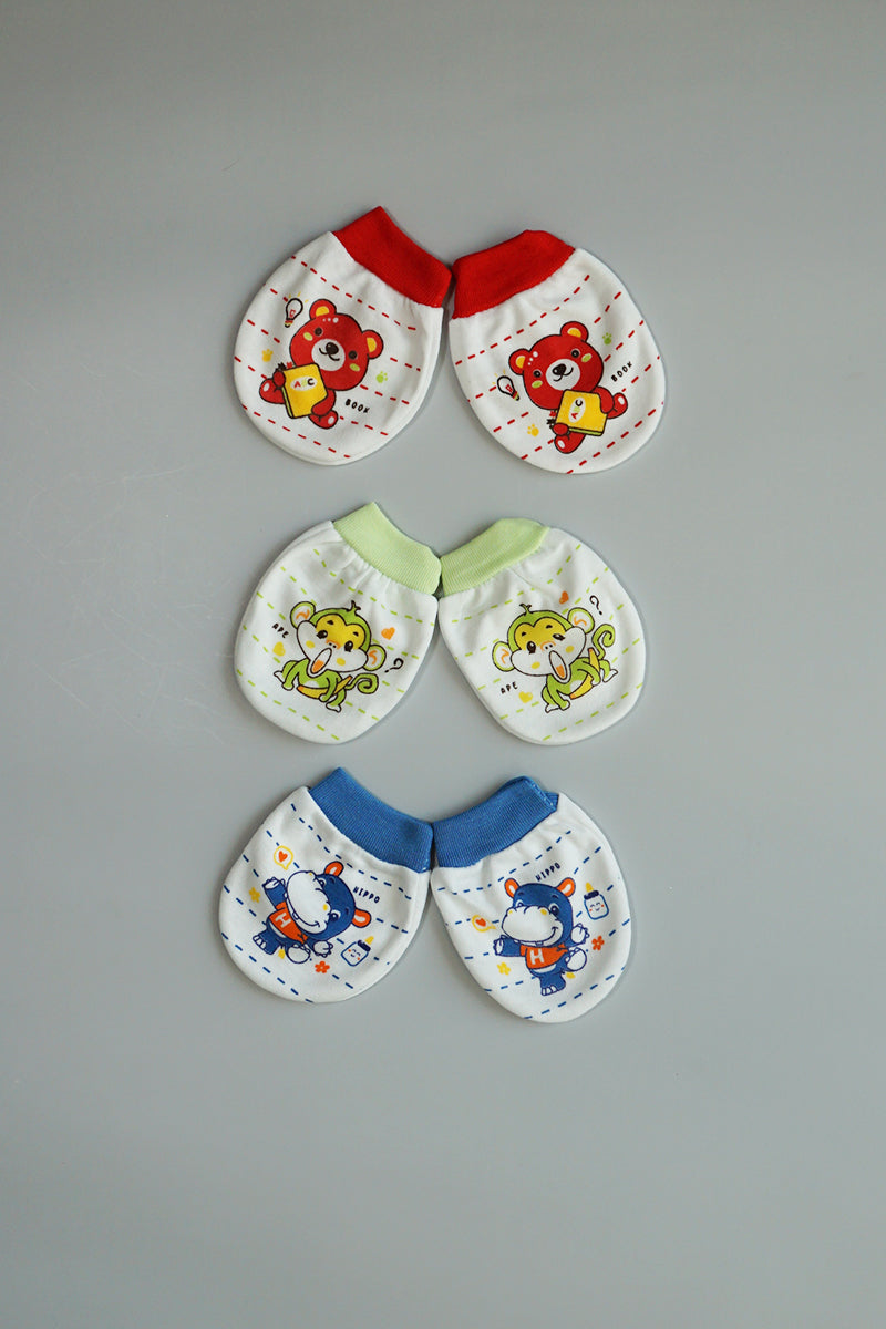 Newborn Cotton Mittens (Set of 3 pairs)