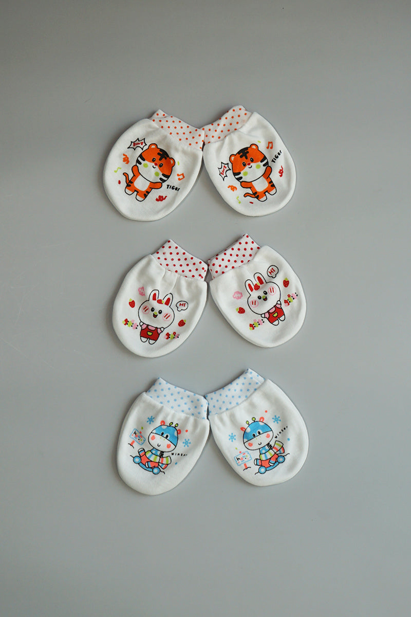 Newborn Cotton Mittens (Set of 3 pairs)