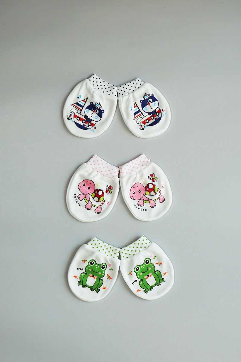 Newborn Cotton Mittens (Set of 3 pairs)