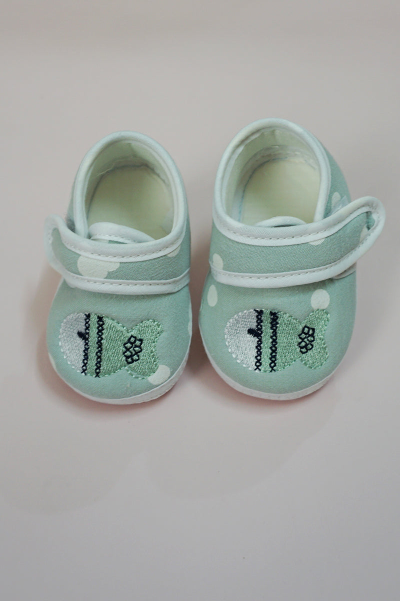 Newborn Baby Laced Booties/Shoes (Sea Green/0-3M)