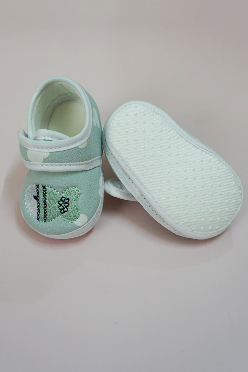 Newborn Baby Laced Booties/Shoes (Sea Green/0-3M)