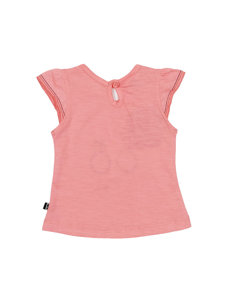 Cool Flamingo Cotton Top with Denim Short