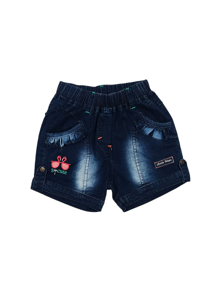 Cool Flamingo Cotton Top with Denim Short