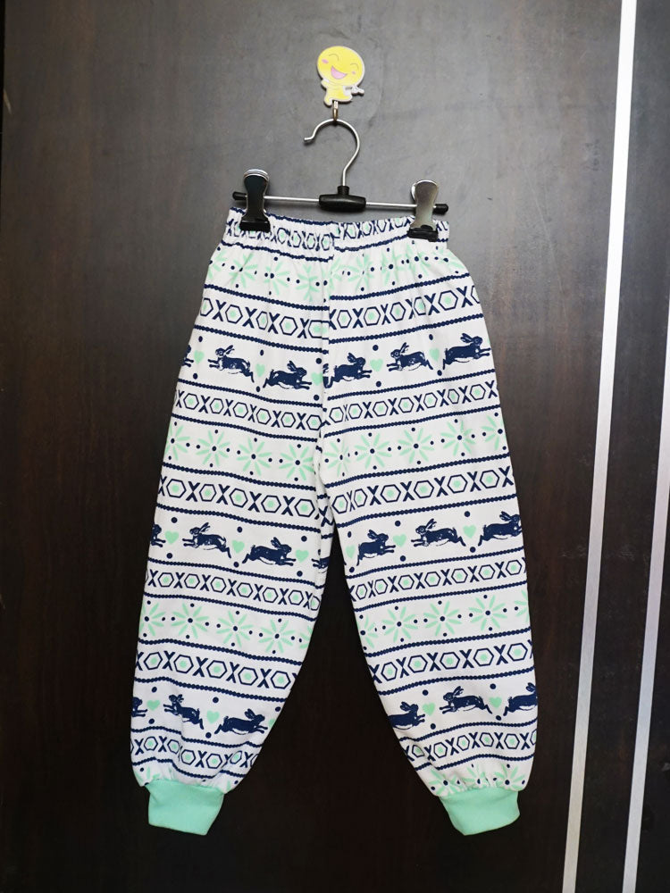 Sea Green & White Fleece Lounge Wear (3-4/4-5/5-6 Years)