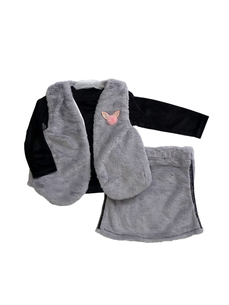 Faux Fur Jacket and Skirt with Velvet Top (2-3 Years|4-5 Years)