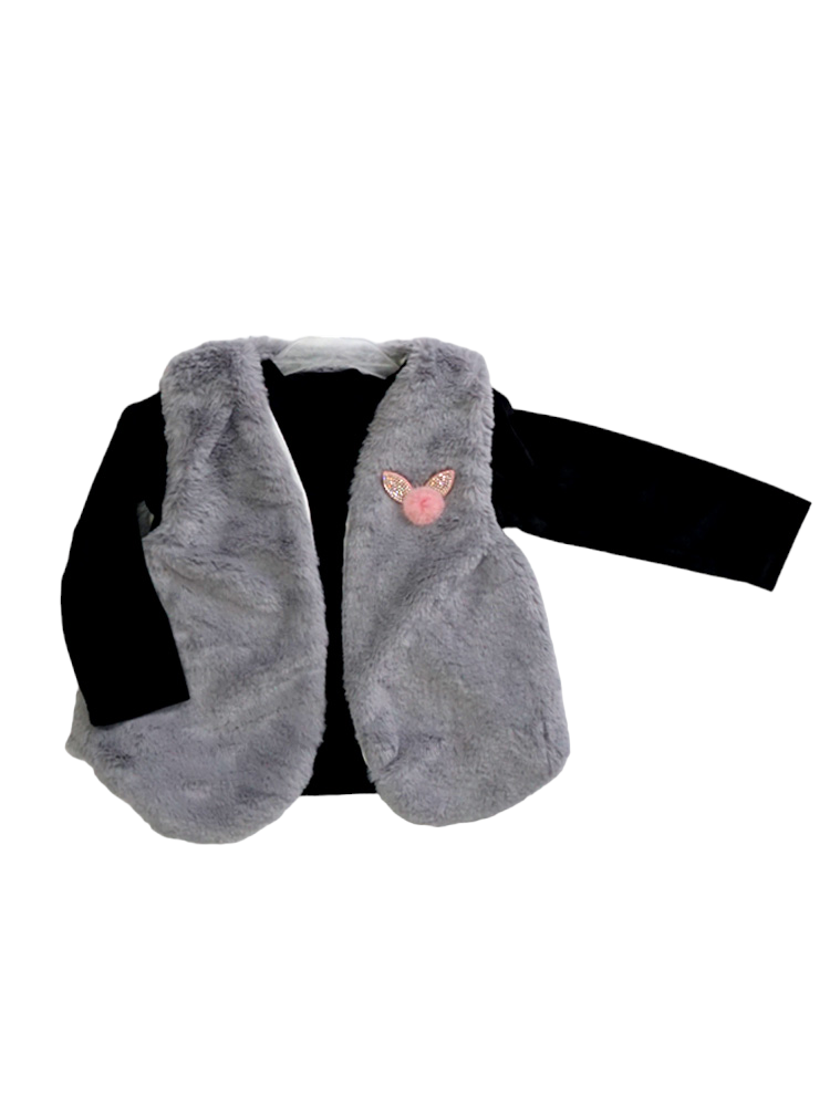 Faux Fur Jacket and Skirt with Velvet Top (2-3 Years|4-5 Years)