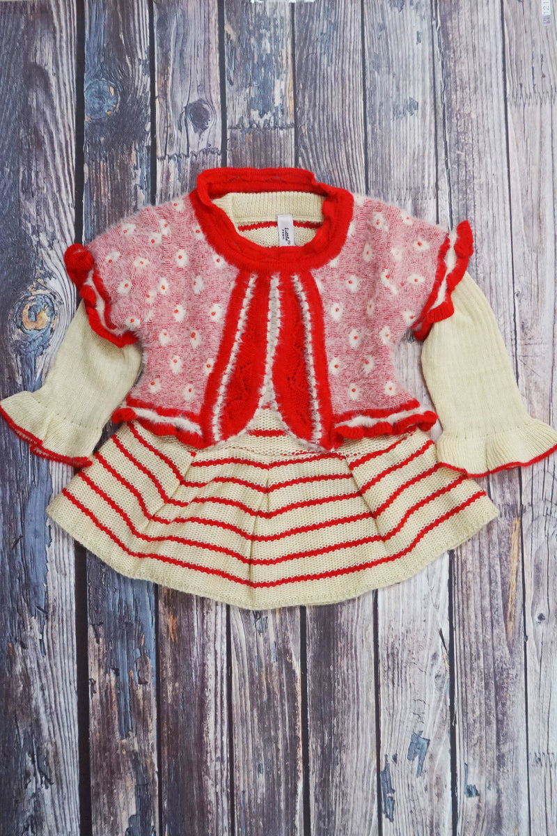 Red Sweater Knitted Dress (6-12 Months)