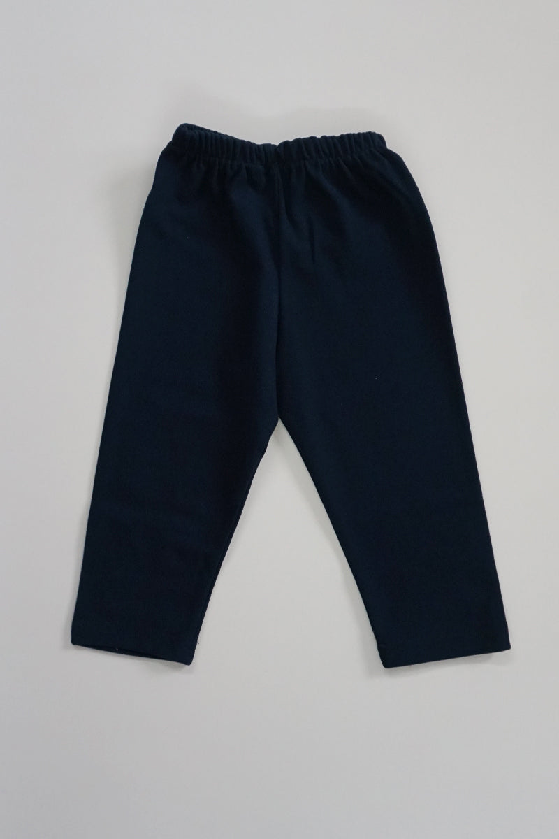 Pre Winter Full Sleeves Frock with Pajami Set (Navy Blue)