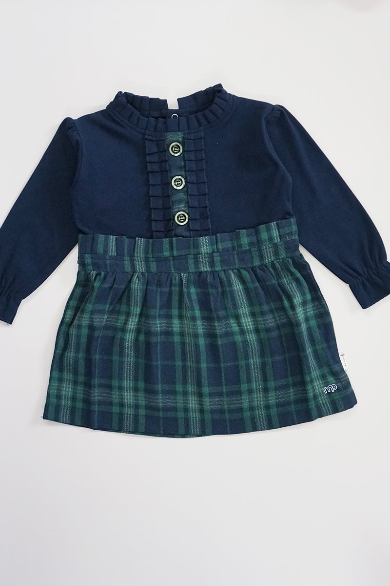 Pre Winter Full Sleeves Frock with Pajami Set (Navy Blue)