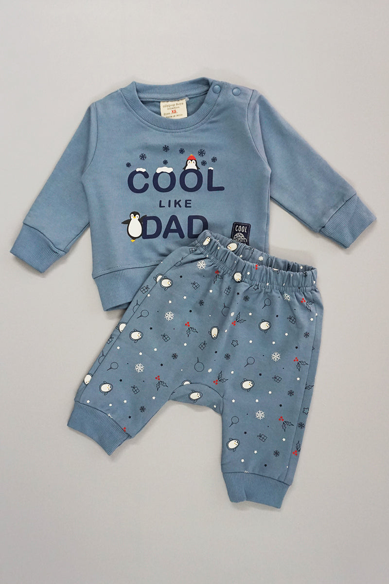 Full Sleeves Cotton Jogger Set (Blue)