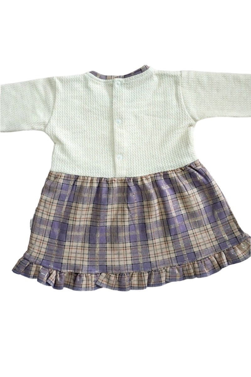 Pre Winter Full Sleeves Frock with Pajami Set (Purple)