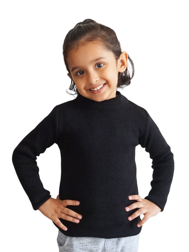 Black High Neck Sweater/Skiwi (2-5 Years)