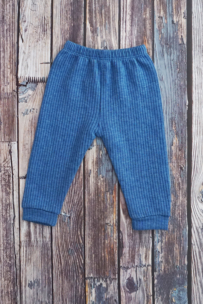 3-Piece Cotton Frock, Shrug & Pajami (Blue)