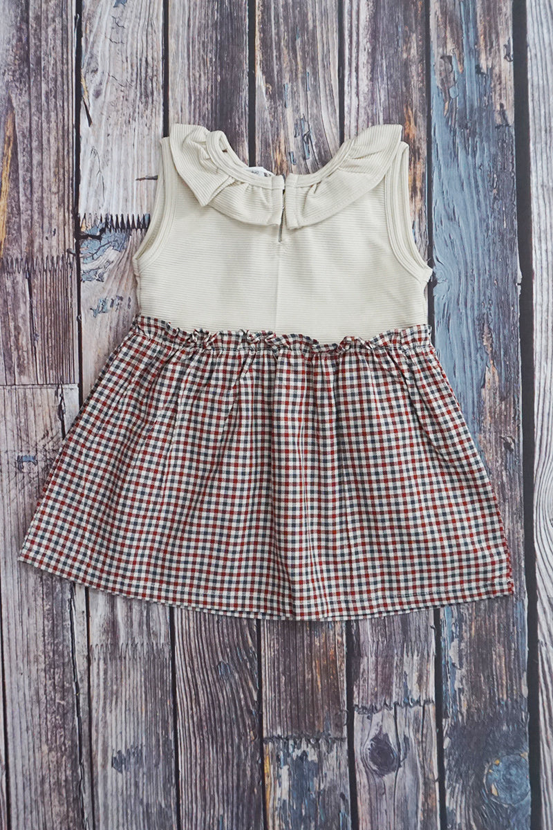 3-Piece Cotton Frock, Shrug & Pajami (Maroon)