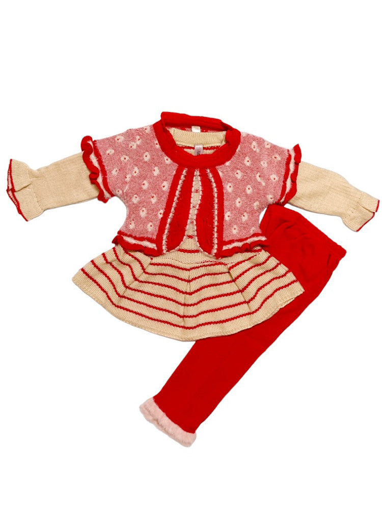 Red Sweater Knitted Dress (6-12 Months)