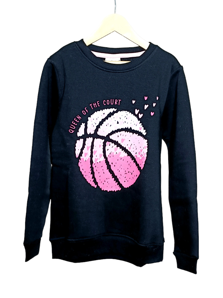 Girls Black Sweatshirt (2-8 Years)