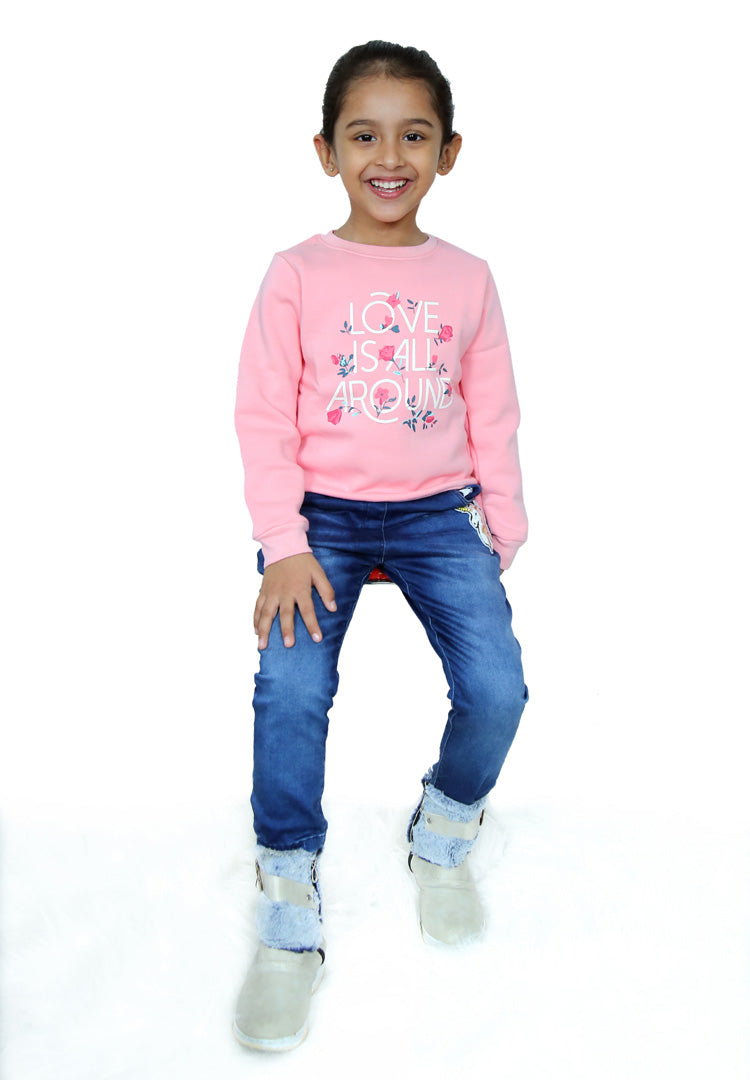 Girls Pink Sweatshirt (2-8 Years)