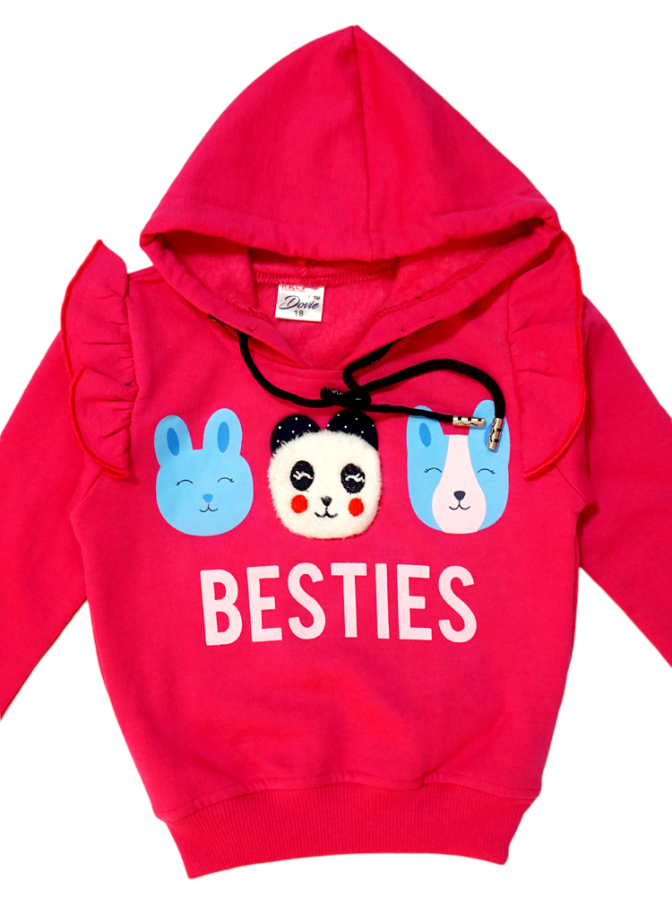 Hot Pink Winter Fleece Hoody Top (1-2 Years)