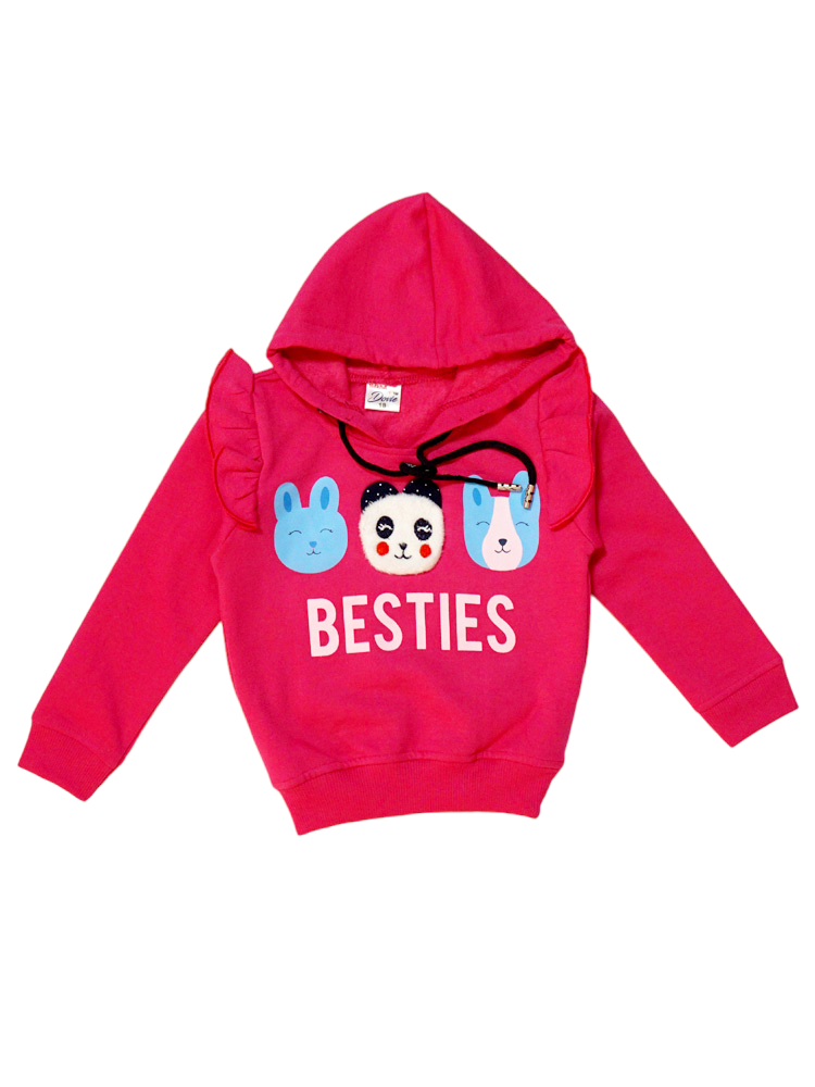 Hot Pink Winter Fleece Hoody Top (1-2 Years)