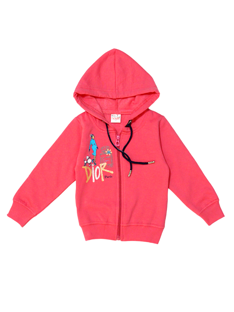 Pink Winter Fleece Hoody Zipper Top (1-2 Years)