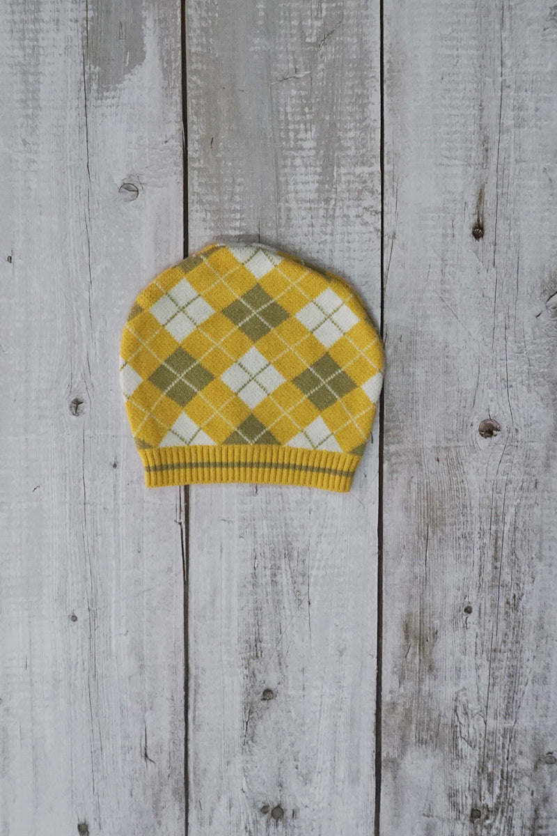 Sweater Knitted Co-ord Set with Cap - Gold