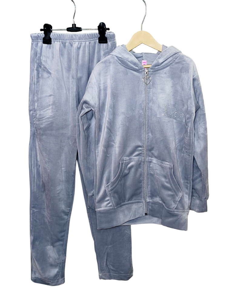 Girls Velvet Hoody Track Suit (4-5 Years)