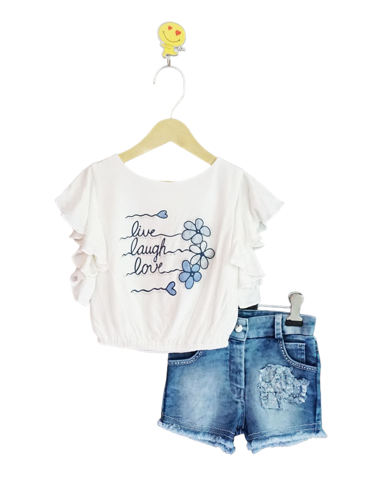 Denim short store top