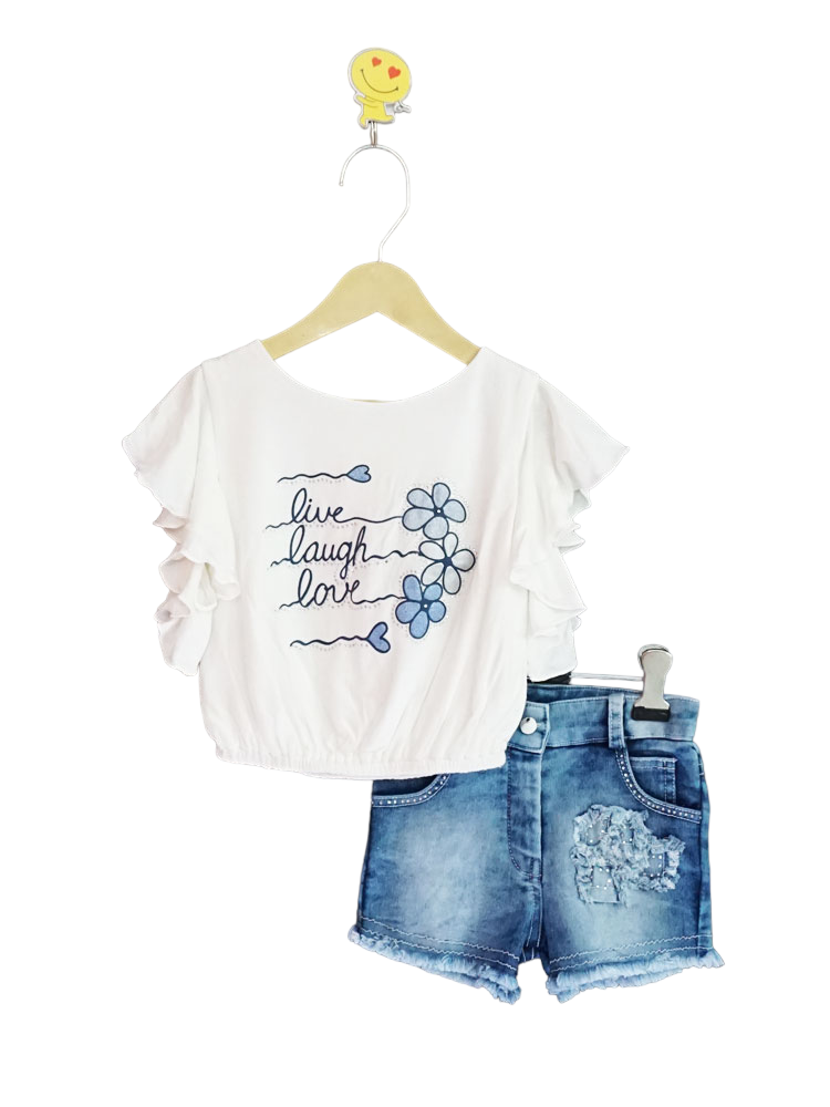 Lycra cotton Top with Denim Short
