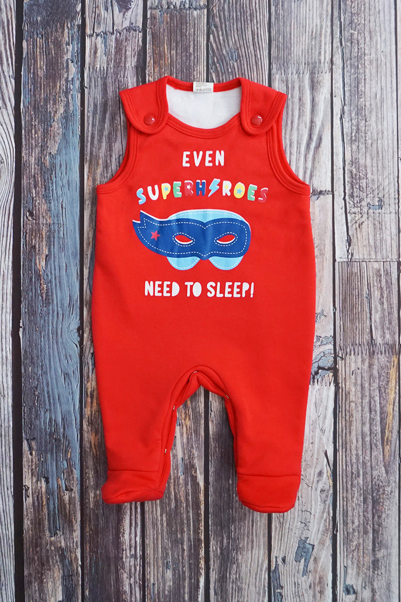Fleece Romper & Cotton T-shirt Set - Red