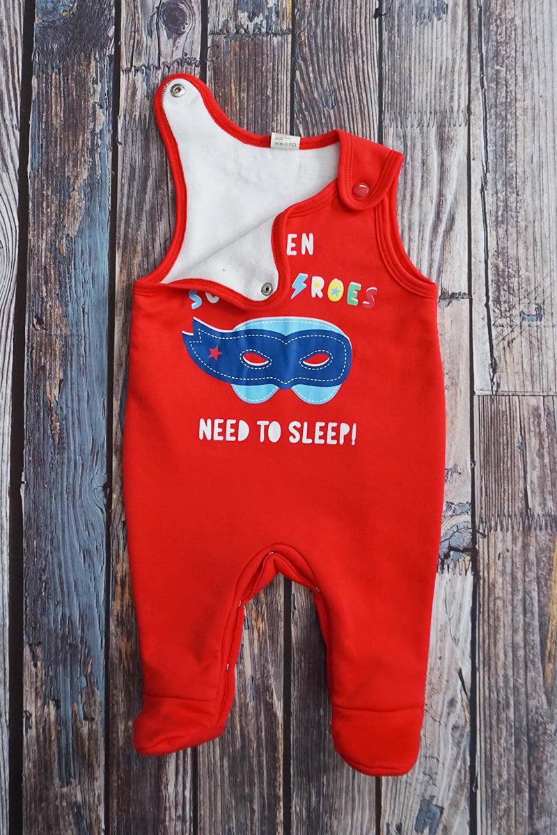 Fleece Romper & Cotton T-shirt Set - Red