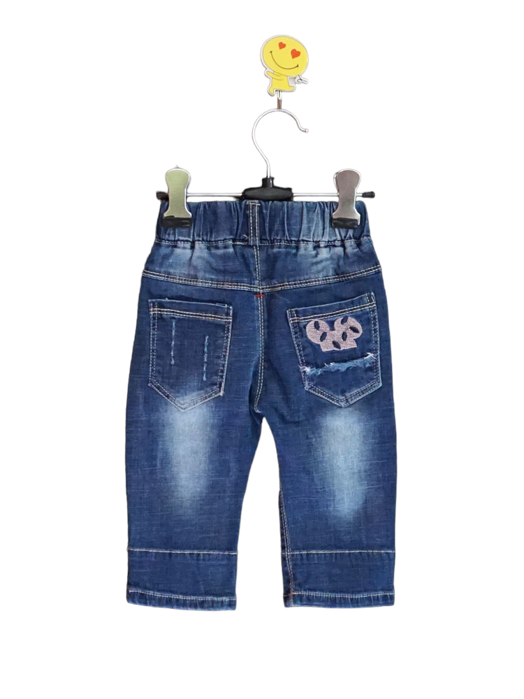Wrinkled Denim Capri
