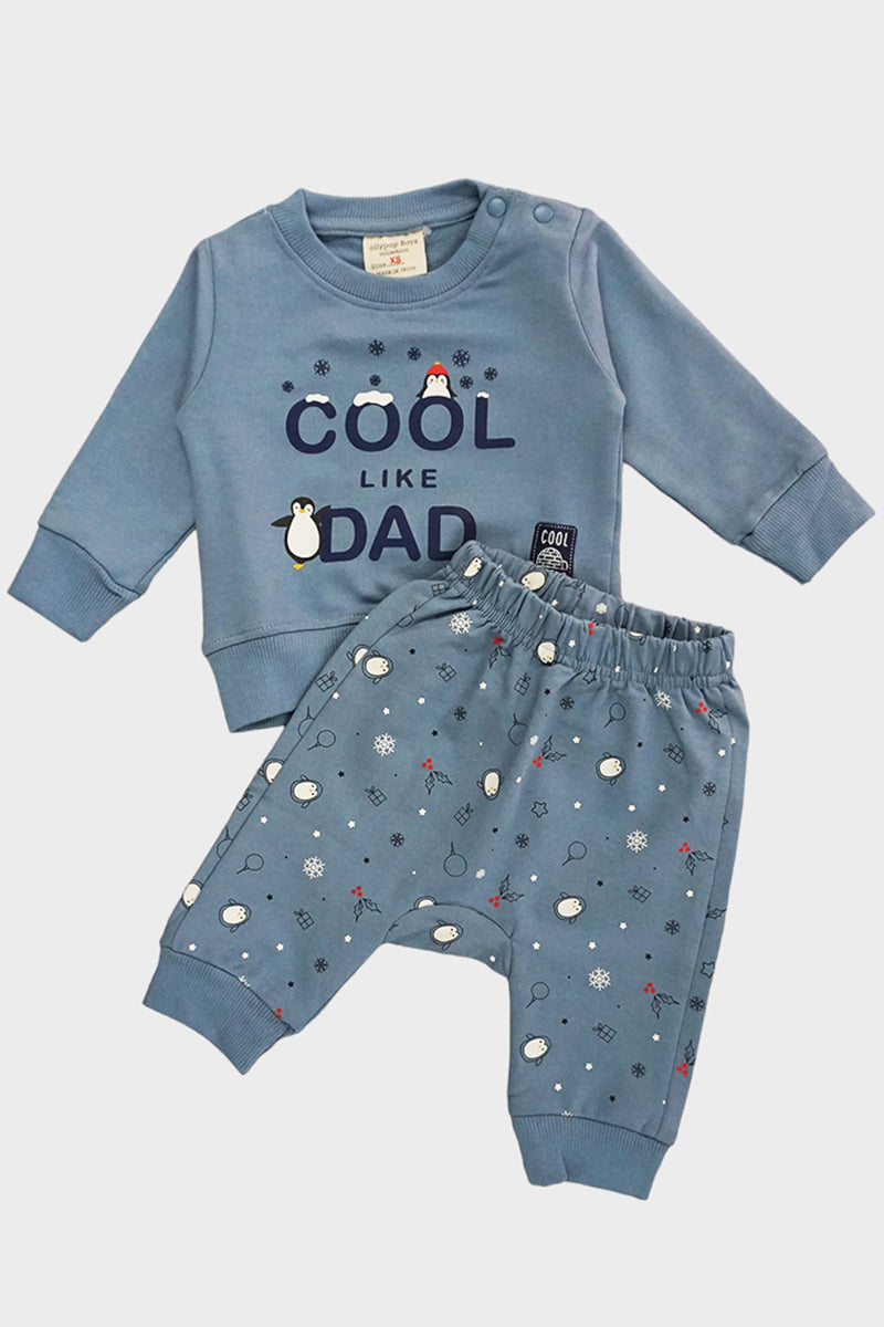 Full Sleeves Cotton Jogger Set (Blue)