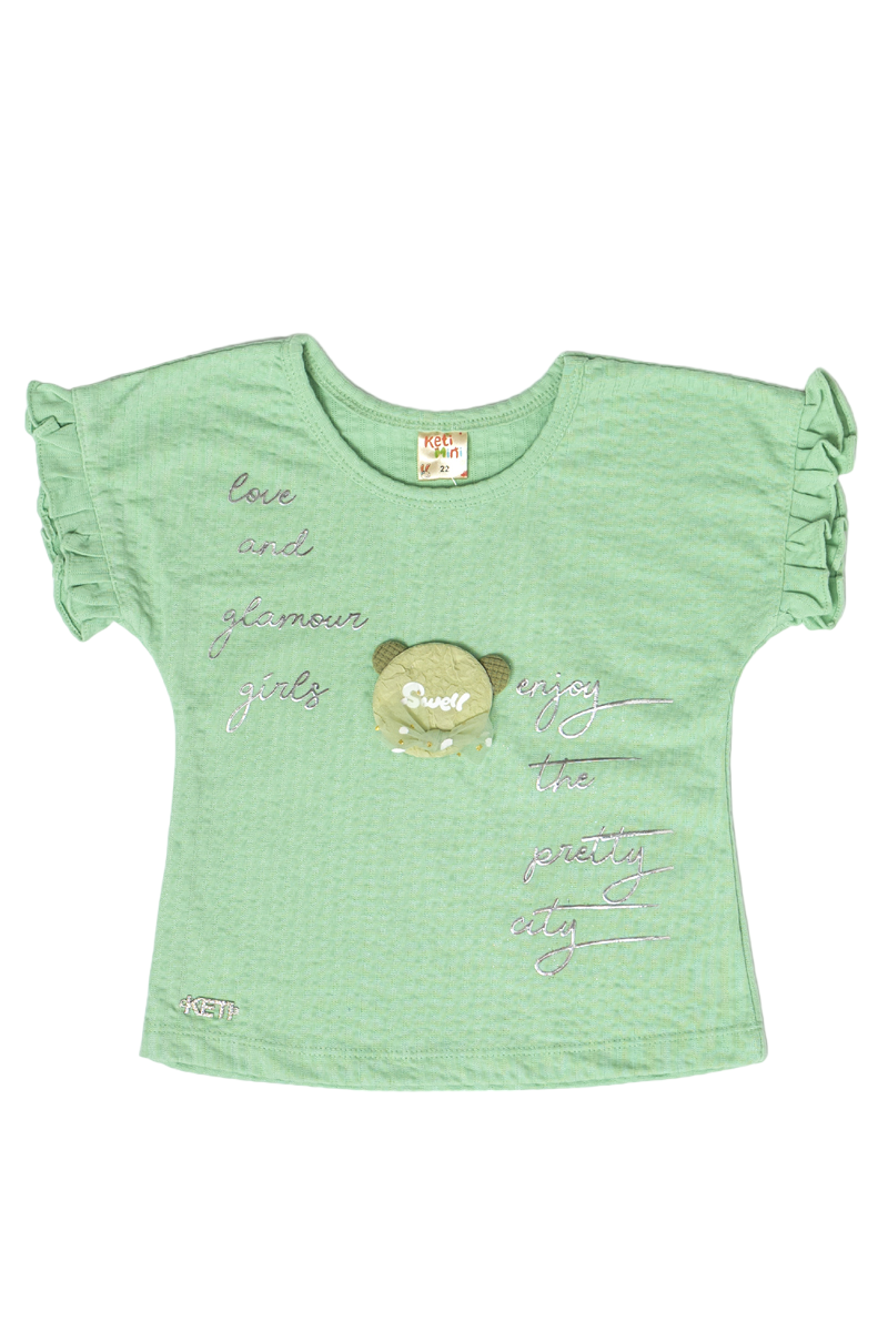 Cotton Top & Frayed Shorts (Green)