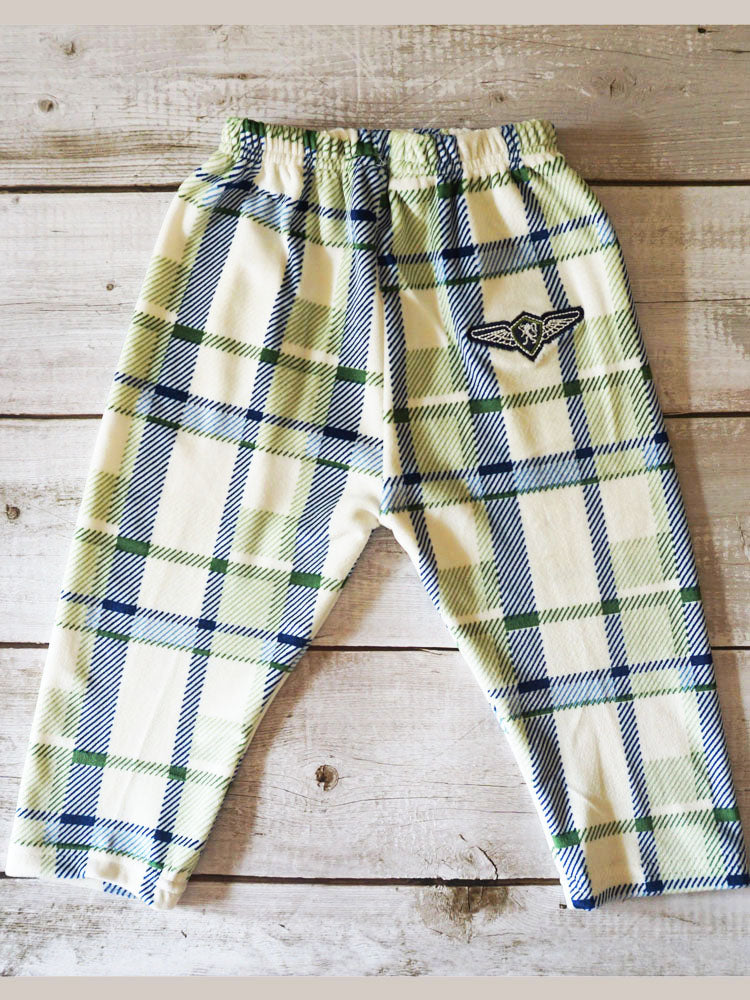 White Velvet Checkered Pajama (4-5 Years)