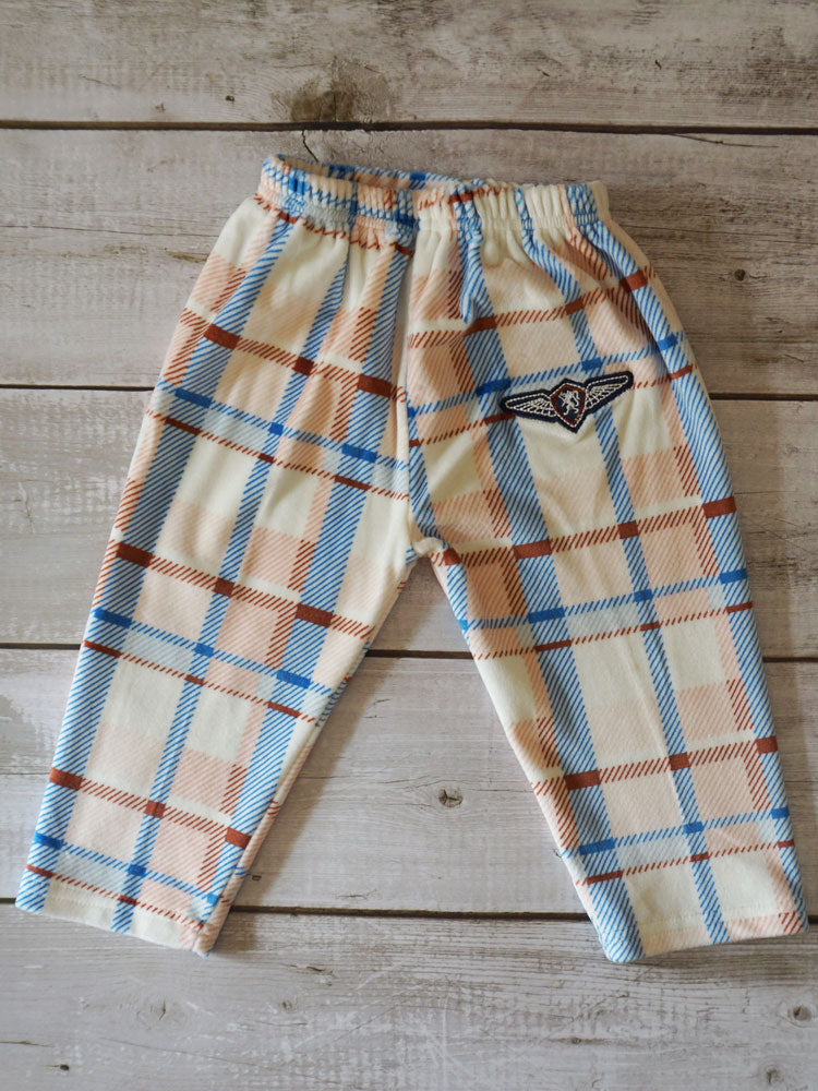 White Velvet Checkered Pajama (4-5 Years)
