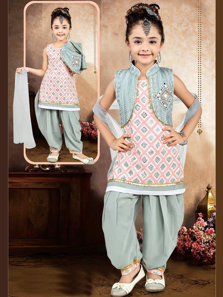 Patiala Salwar Suit with Heavy Embroidered Jacket