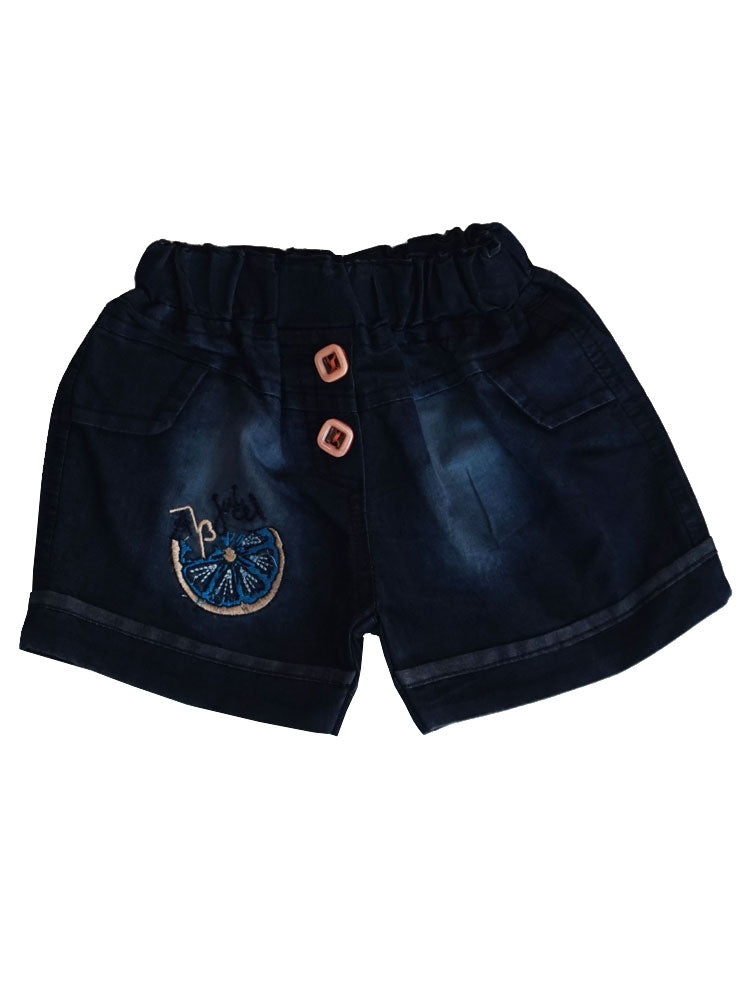 Orange Slice Cotton Top with Denim Short