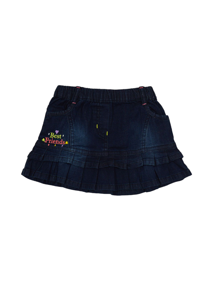 3-Giraffes Cotton Top Denim Skirt