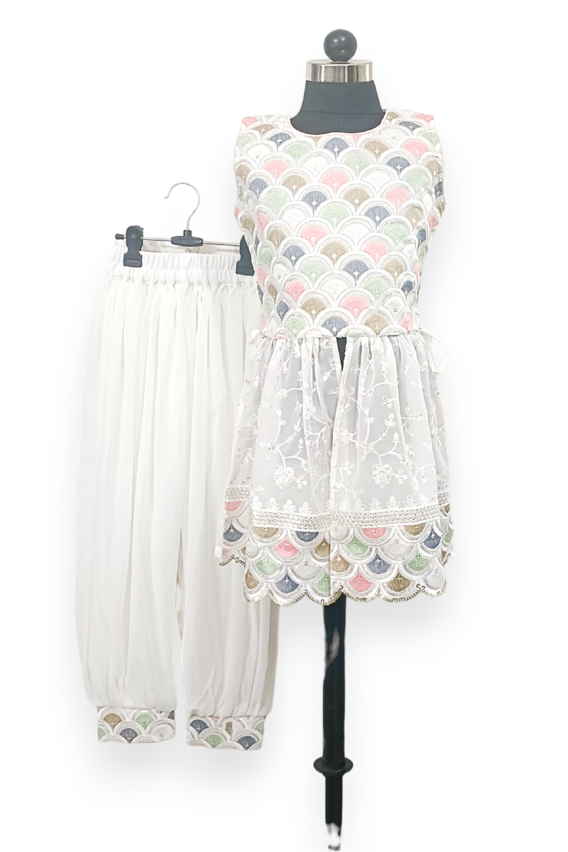 Afghani Salwar and Kurti (White)