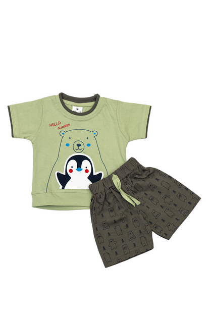 Cotton Knit Suit (Penguin - Available in 2 Colors)