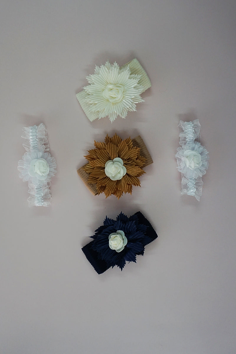 Soft Flower Applique Headband (Set of 2)