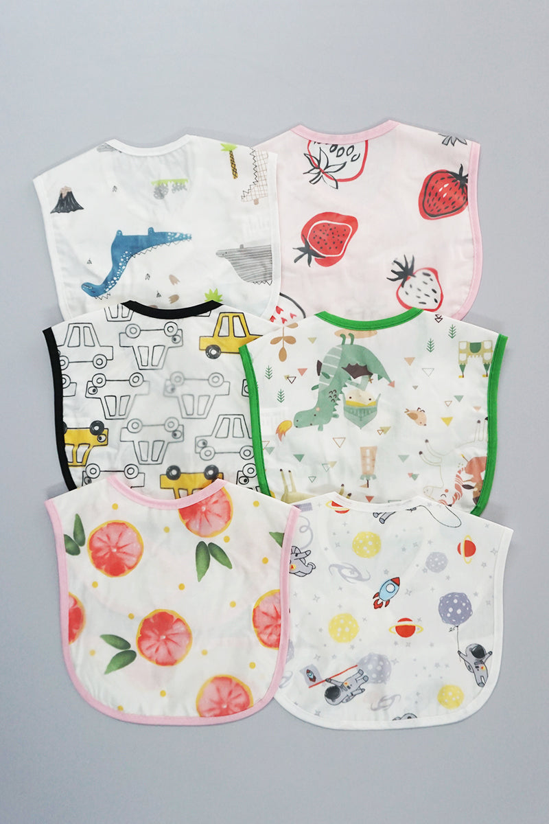 Waterproof Bibs with Crumb Catcher Pocket (Pack of 2)