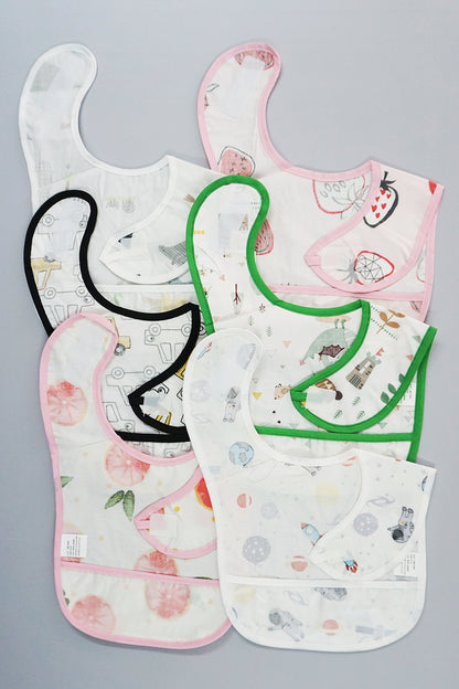 Waterproof Bibs with Crumb Catcher Pocket (Pack of 2)