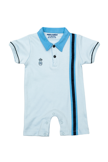 Boys Cotton Romper (Light Blue)