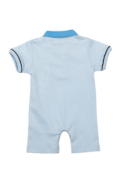 Boys Cotton Romper (Light Blue)