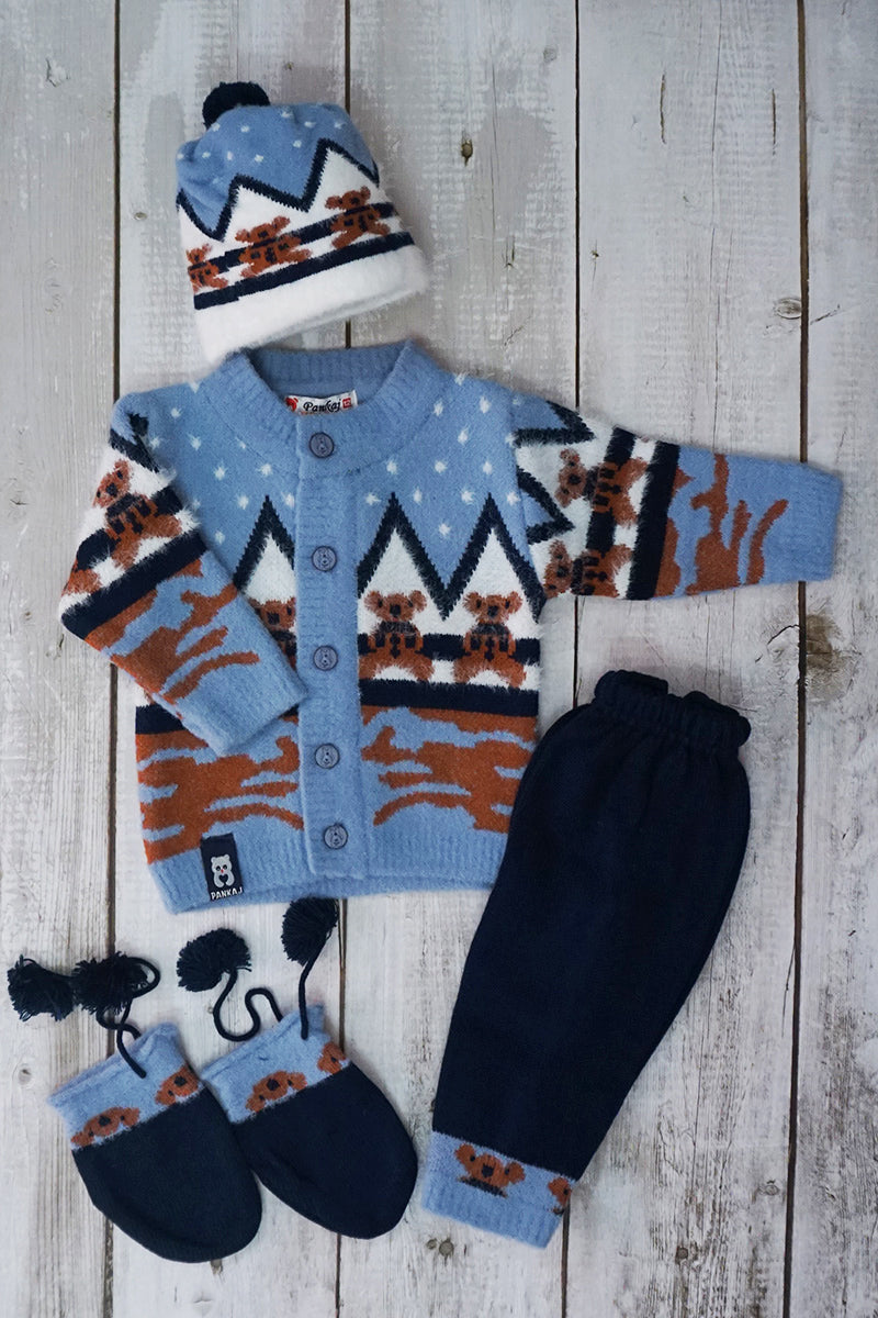 Sweater Knitted Set - Blue